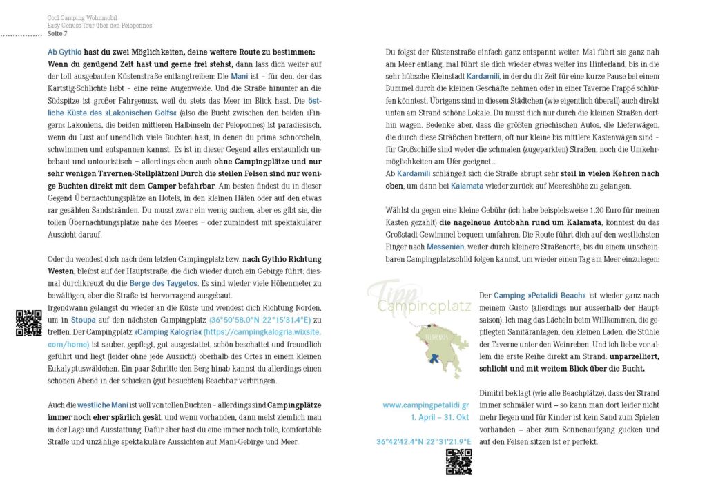 Wohnmobil oder Van Roadtrip nach Griechenland zum Nachreisen als PDF oder Heft