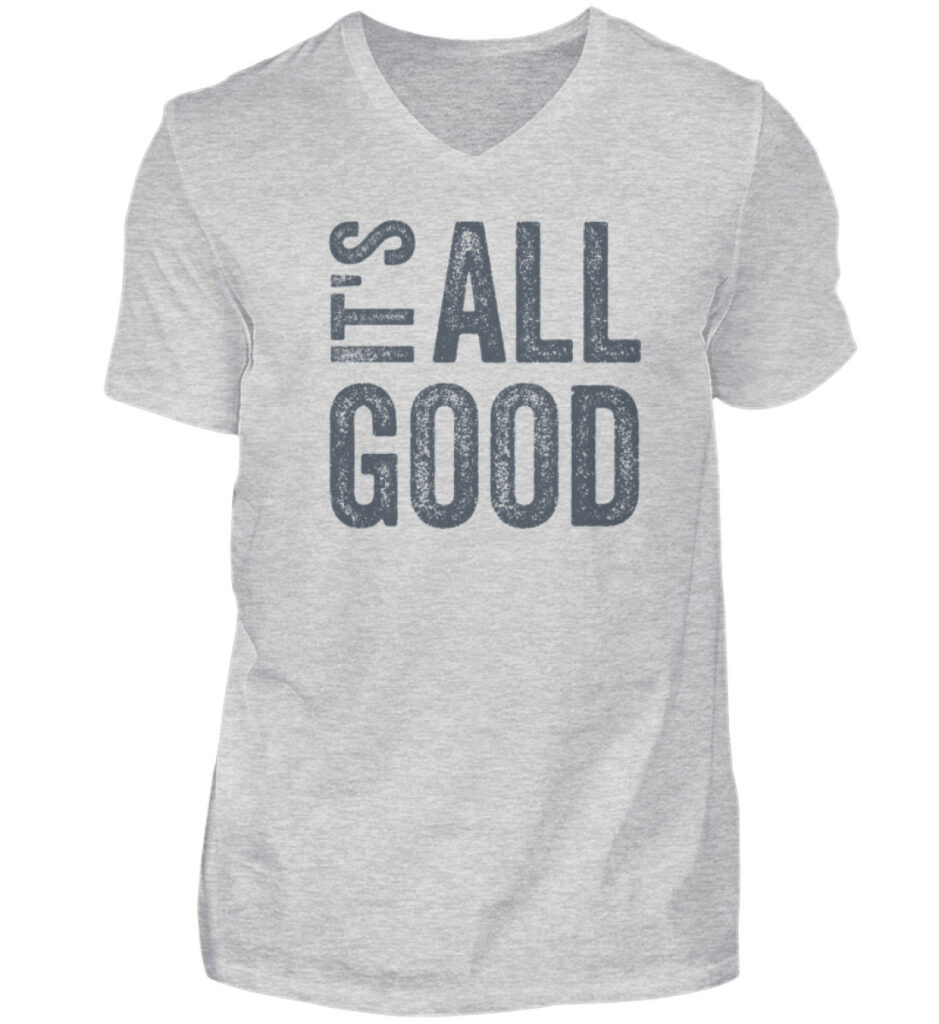 It's all good - V-Neck Herren Shirt_HEATHER GREY