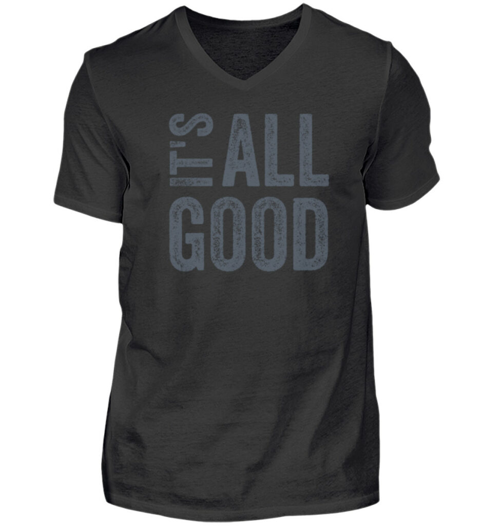 It's all good - V-Neck Herren Shirt_BLACK