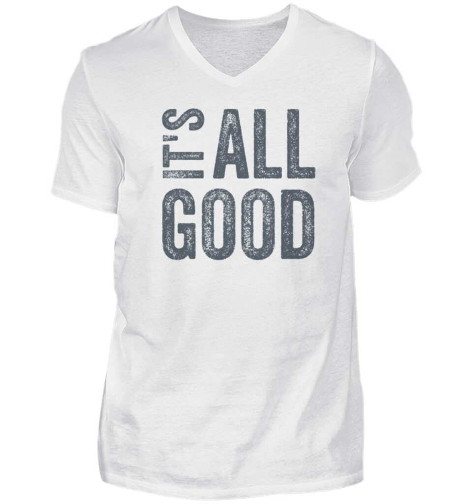 It's all good - V-Neck Herren Shirt_WHITE