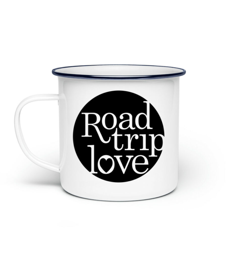 RoadTripLove - Tasse mit Nachtdunkel - Emaille Tasse-3