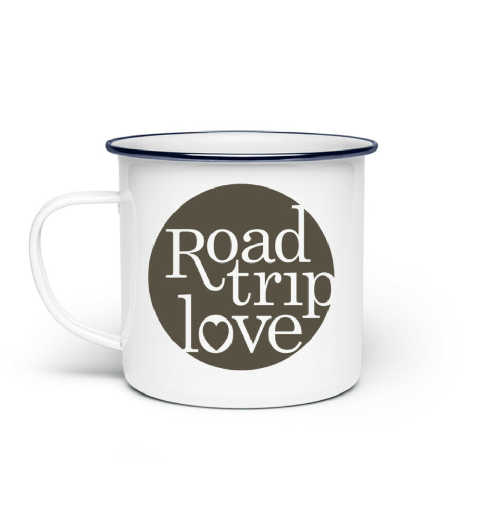 RoadTripLove - Tasse mit Schieferschwarz - Emaille Tasse-3