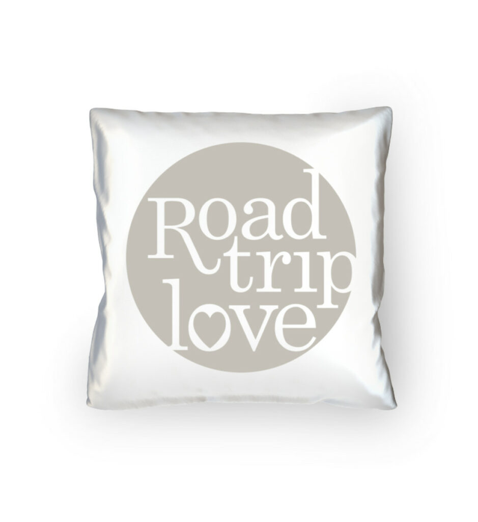 RoadtripLove Kissen mit Kieselgrau