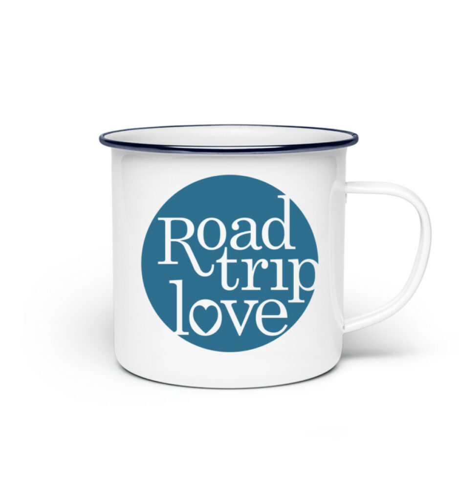 RoadTripLove - Tasse mit Meerblau - Emaille Tasse-3