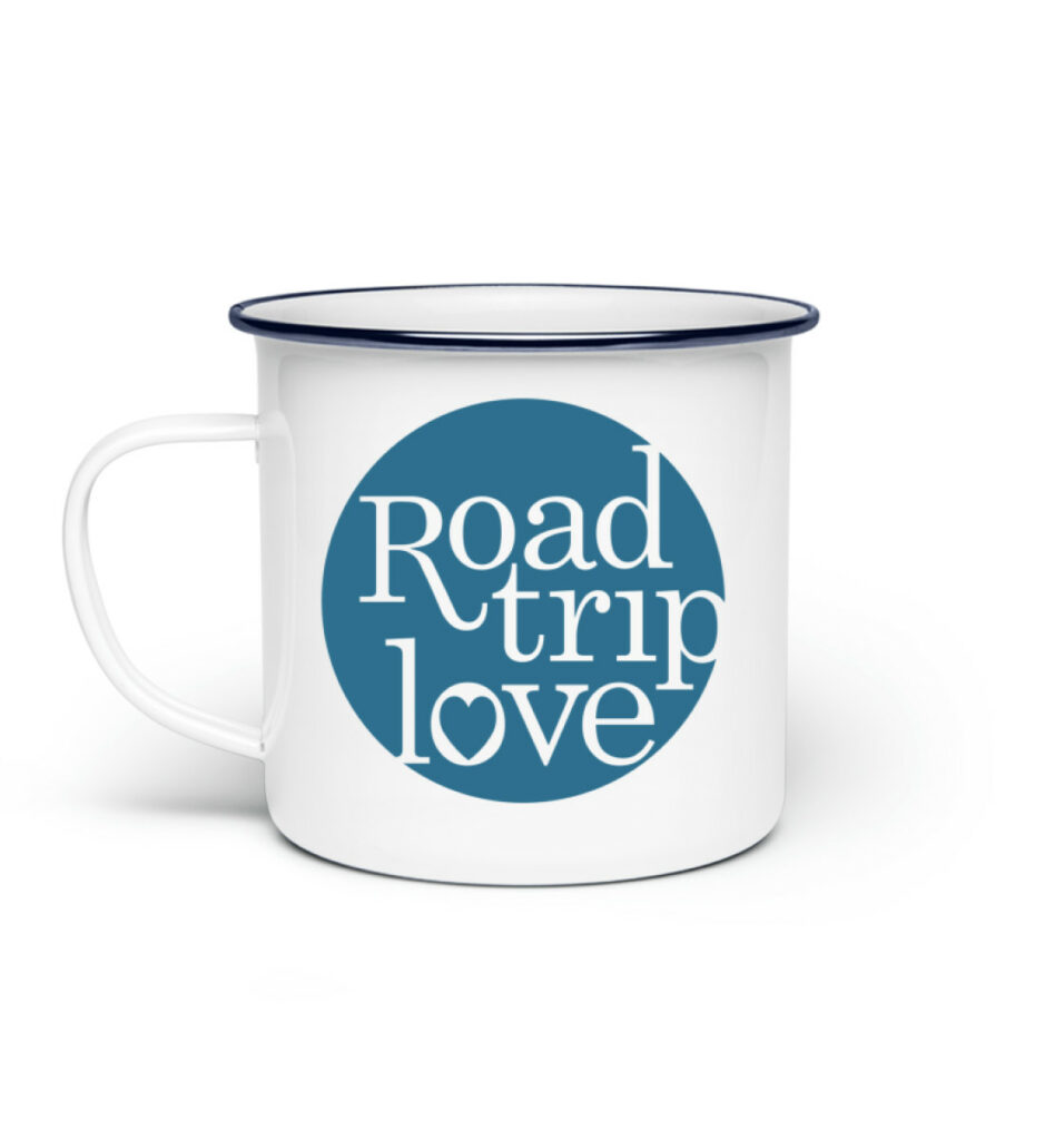 RoadTripLove - Tasse mit Meerblau - Emaille Tasse-3