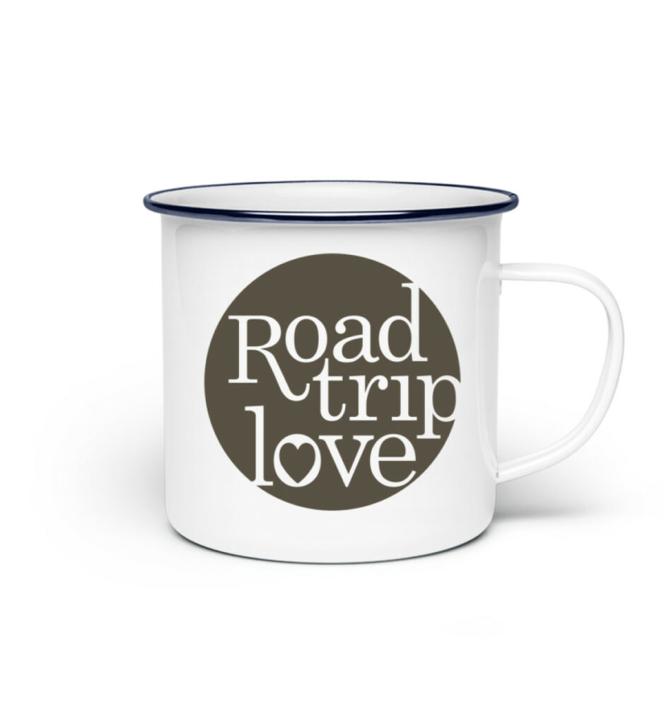 RoadTripLove - Tasse mit Schieferschwarz - Emaille Tasse-3