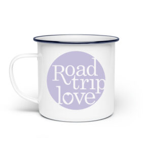 RoadTripLove - Tasse mit Fliederlila - Emaille Tasse-3