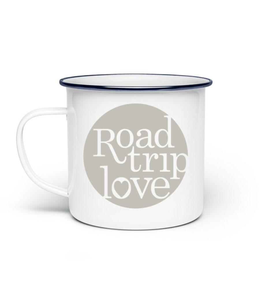 RoadTripLove - Tasse mit Kieselgrau - Emaille Tasse-3