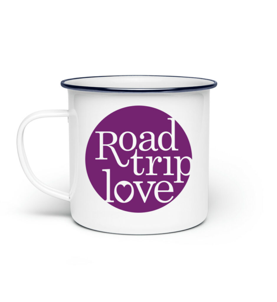 RoadTripLove - Tasse mit Fuchsiaviolett - Emaille Tasse-3